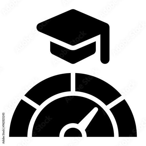 indicator, dashboard, performance, education, learning, university solid or glyph icon
