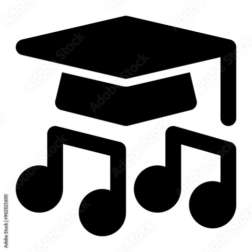 music education, musical, education, learning, music school, university, course solid or glyph icon