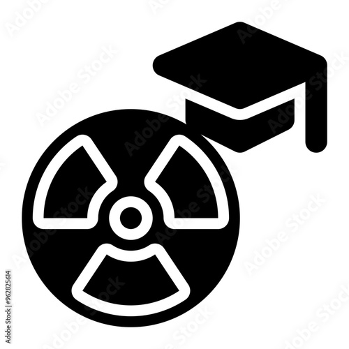 nuclear education, nuclear, radiation, radioactive, education, learning solid or glyph icon