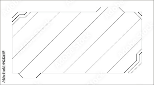 Minimalist schematic diagram of bionic technology with detailed lines and shapes, set on a clean white background. Perfect for tech, innovation, and futuristic design concepts