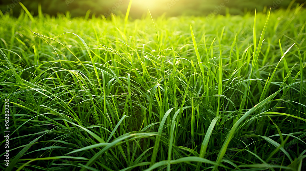 glowing green grass field under the afternoon sun, with soft light reflecting off the fresh blades glowing green grass field under the afternoon sun, with soft light reflecting off the fresh blades