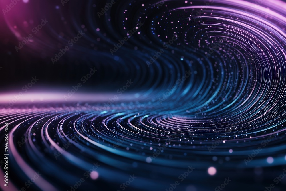 Fototapeta premium Mesmerizing Abstraction of Spiraling Lights in a Hypnotic, Colorful Digital Landscape