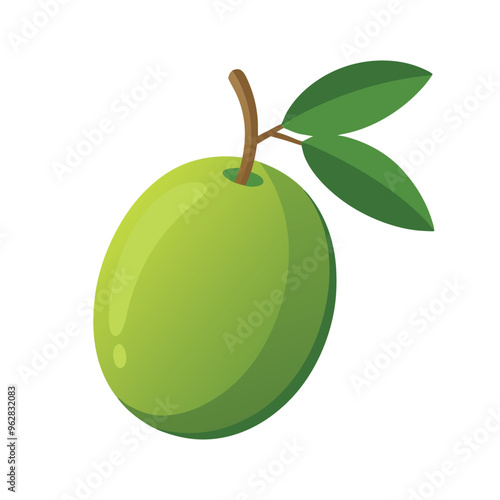  Olive fruit isolated flat vector illustration on white background