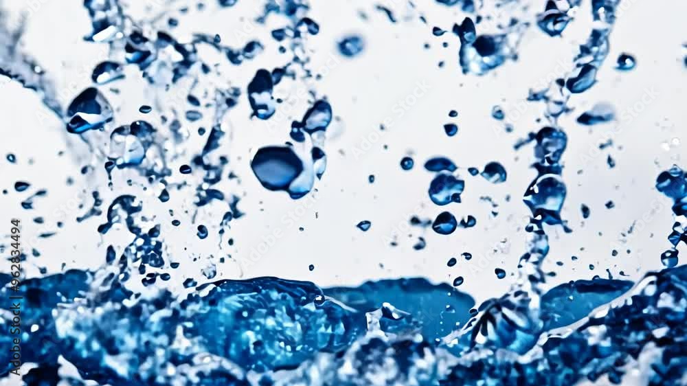 Sapphire blue ink droplets splash across pristine white canvas. Intricate patterns form as liquid disperses, creating depth and texture. Sapphire blue ink droplets splash across pristine white canvas. Intricate patterns form as liquid disperses, creating depth and texture.