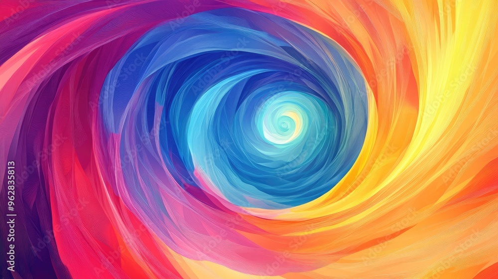Abstract art with a rainbow spiral circle, set in a dreamlike style. Vibrant colors swirling in a dynamic vector illustration background Abstract art with a rainbow spiral circle, set in a dreamlike style. Vibrant colors swirling in a dynamic vector illustration background