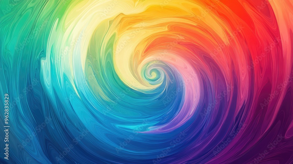 Abstract art with a rainbow spiral circle, set in a dreamlike style. Vibrant colors swirling in a dynamic vector illustration background Abstract art with a rainbow spiral circle, set in a dreamlike style. Vibrant colors swirling in a dynamic vector illustration background