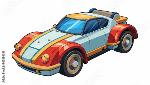 Modern Sports Car Design Vector Illustration.Colorful Sports car Isolated on White Background