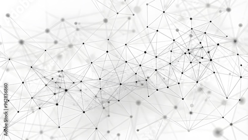 Obraz na płótnie Abstract white futuristic background. White background. connecting dots and lines on a white background. Wave white background. Abstract white futuristic background. Wave with connecting dots and line w salonie