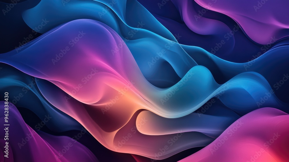 Fototapeta premium Flowing abstract design for relaxation and calm, featuring dynamic lines and naturalistic shapes, set on a vibrant natural background
