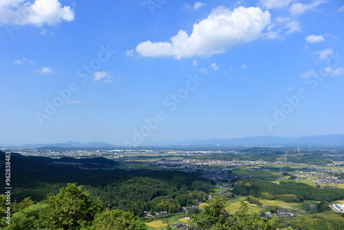 滋賀県　展望台から見た甲賀市の風景