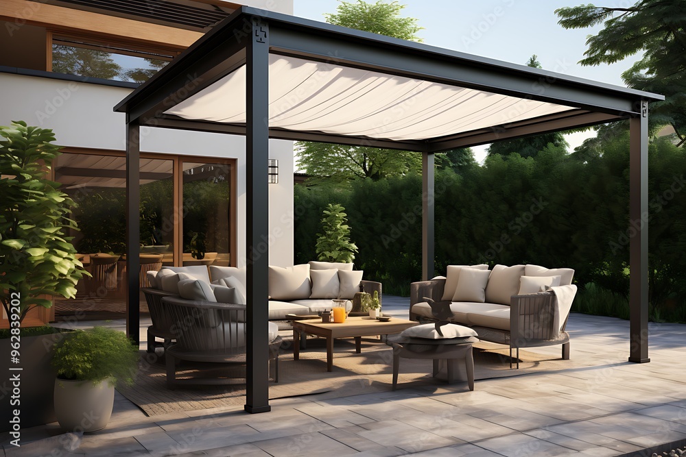 3d rendering of a beautiful terrace with tables and chairs. 3d rendering of a beautiful terrace with tables and chairs.