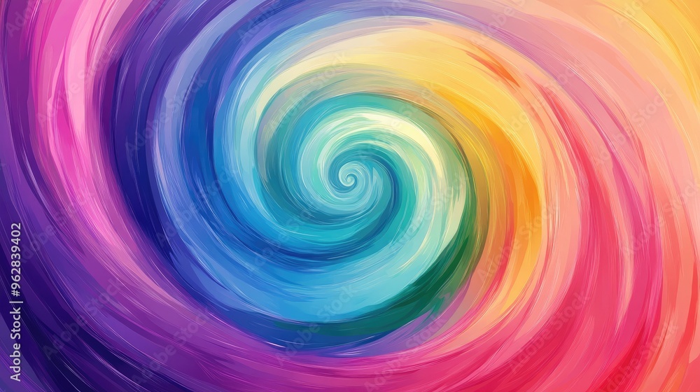 Vector illustration of an abstract rainbow spiral circle, with swirling dreamlike hues, creating a surreal and vibrant backdrop Vector illustration of an abstract rainbow spiral circle, with swirling dreamlike hues, creating a surreal and vibrant backdrop