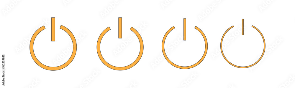 Vetor de On off power button icon vector set. Power on off or switch on ...