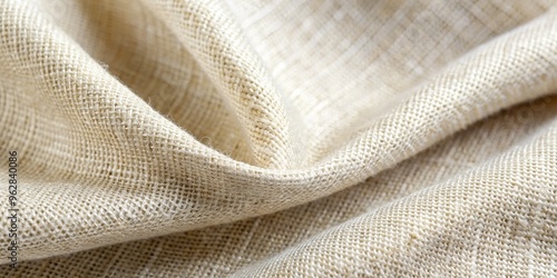 Close-up of Beige Linen Fabric Texture, Linen Fabric, Natural Texture, Fabric Background