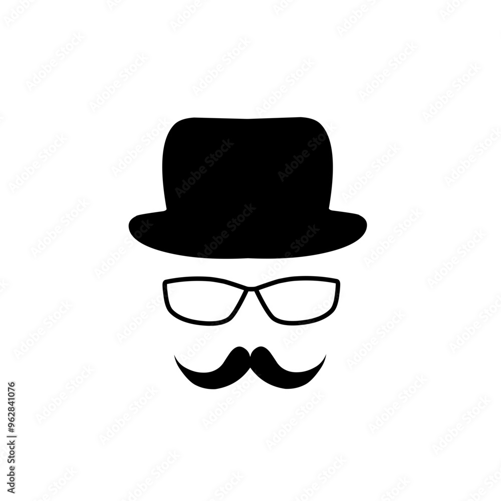 face with mustache and hat face with mustache and hat