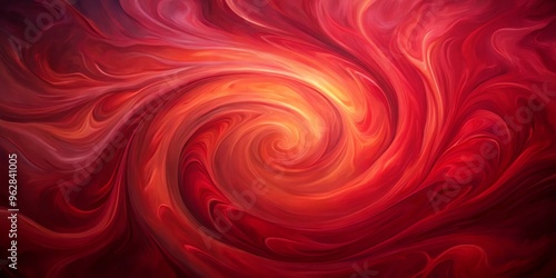 Crimson Spiral Abstract Swirls of Red and Orange Hues, Digital Painting, Abstract Art, Spiral, Red