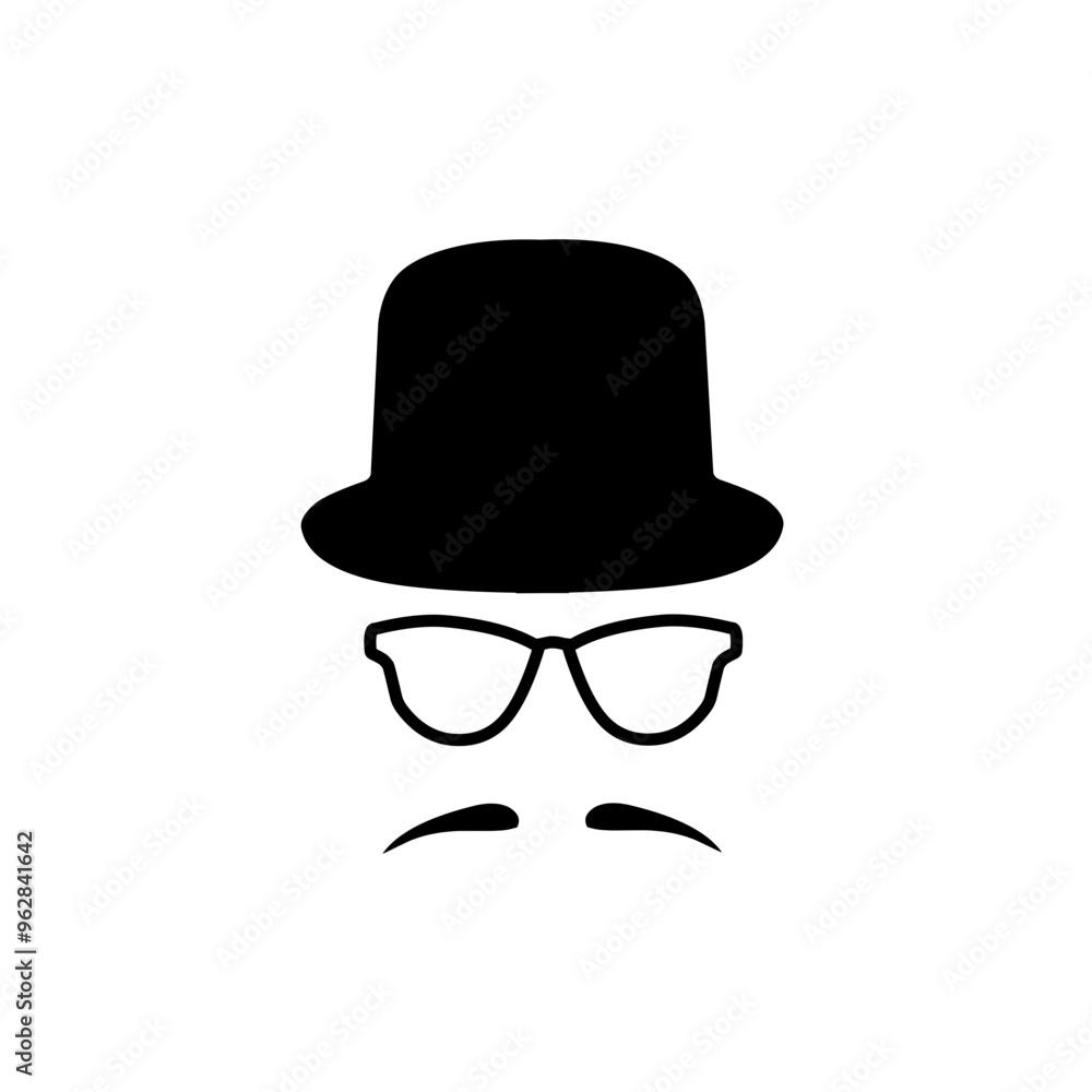 face with mustache and hat face with mustache and hat