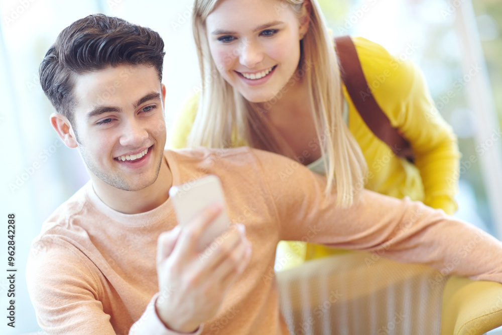 Happy, typing and couple with smartphone, chatting and connection with social media, texting and digital app. Smile, man and woman with cellphone, contact or communication with email for exam results Happy, typing and couple with smartphone, chatting and connection with social media, texting and digital app. Smile, man and woman with cellphone, contact or communication with email for exam results