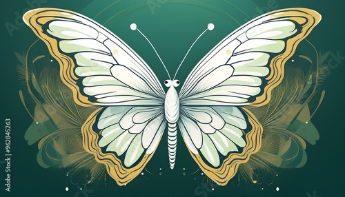 Illustration of white butterfly photo