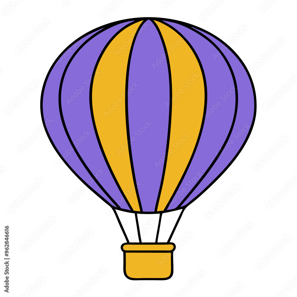 Obraz premium Purple and Yellow Hot Air Balloon: Icon of Adventure and Freedom