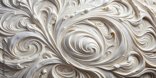 Whipped Cream Swirls Abstract Creamy Texture, Close-up, Whipped Cream, Cream, Texture photo