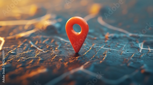 A red dot on a map that is pointing to a location