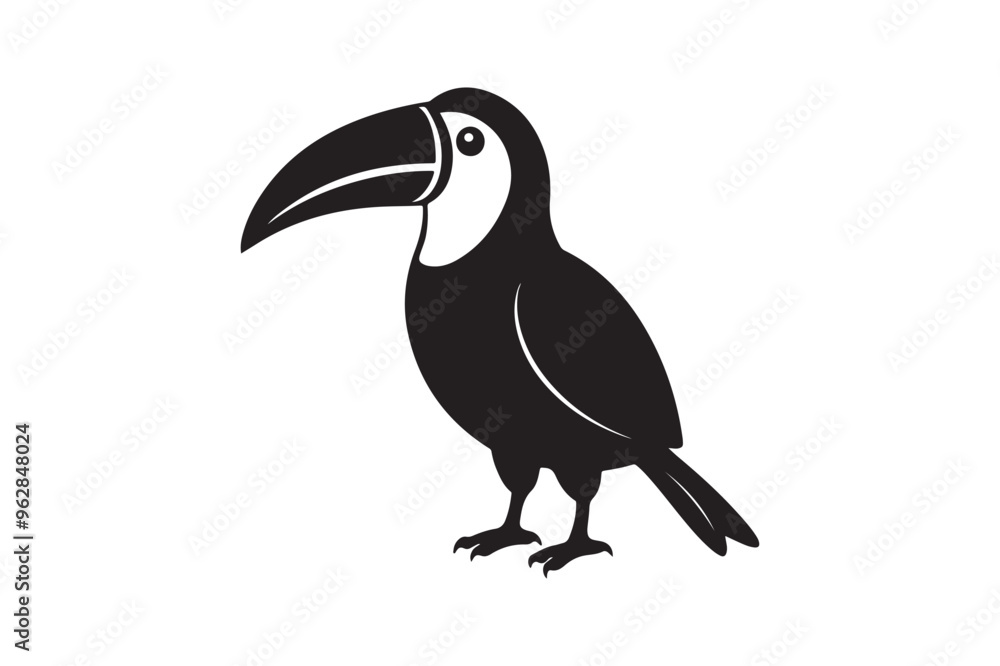 Obraz premium Toucan silhouette vector illustration, Toucan silhouette vector, Toucan silhouette PNG 