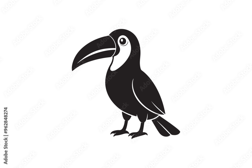 Fototapeta premium Toucan silhouette vector illustration, Toucan silhouette vector, Toucan silhouette PNG