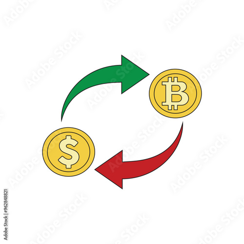 Bitcoin To Dollar Exchange Rate Symbol. Cryptocurrency Exchange Flat Line