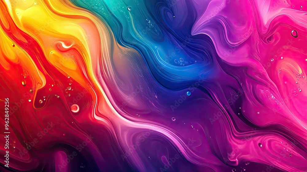 Fototapeta premium Abstract background with moving colors and fluid patterns, creating a dynamic and eye-catching effect perfect for modern design templates.
