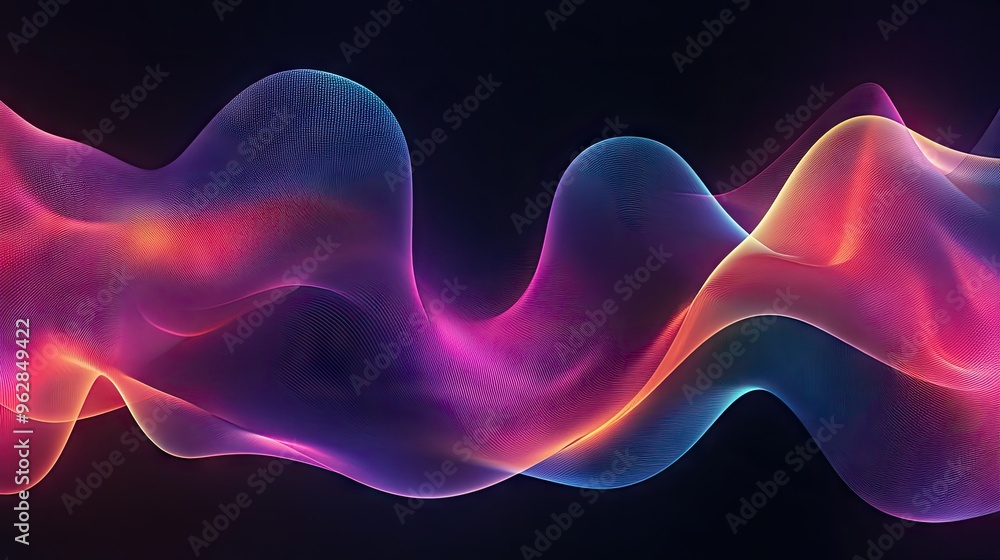 Fototapeta premium Abstract dynamic wave design with sleek curves and gradients, creating a modern and engaging visual effect for tech and creative projects.
