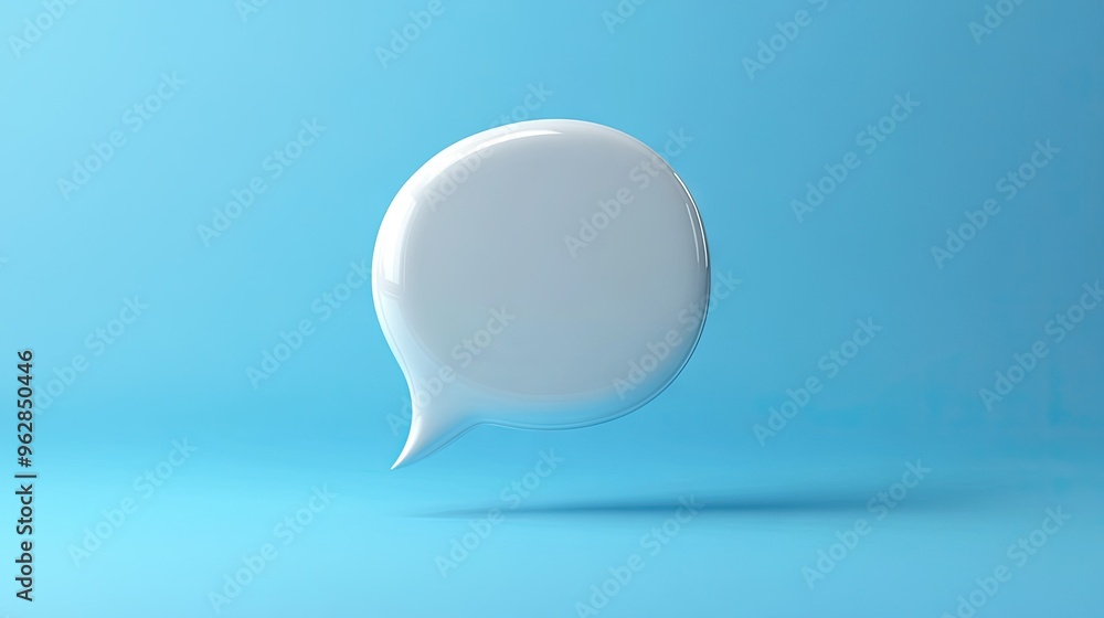 Clean 3D white speech bubble with a blue backdrop, symbolizing online chat, messaging, or customer support in a digital environment. Clean 3D white speech bubble with a blue backdrop, symbolizing online chat, messaging, or customer support in a digital environment.