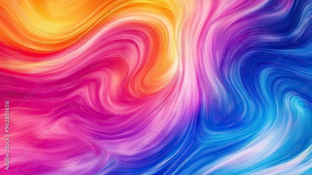Obraz premium Dynamic effect with a moving colorful abstract background, featuring swirling hues and gradients for a visually engaging design template. -
