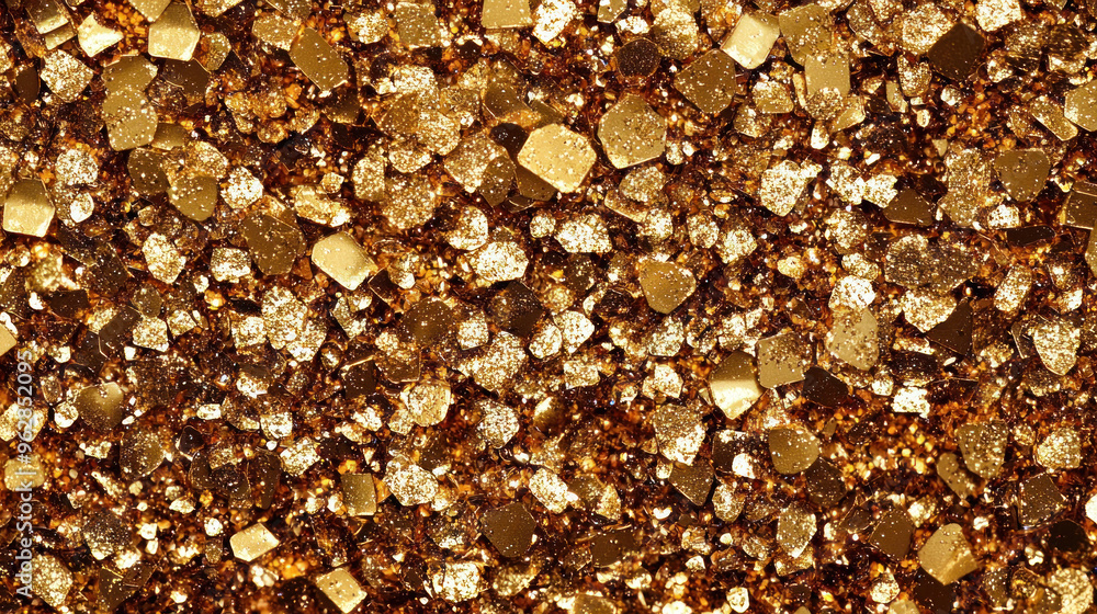 Abstract festive golden background with confetti as wallpaper illustration Abstract festive golden background with confetti as wallpaper illustration