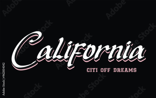 Vector california text typography design for tshirt hoodie baseball cap jacket and other uses vector