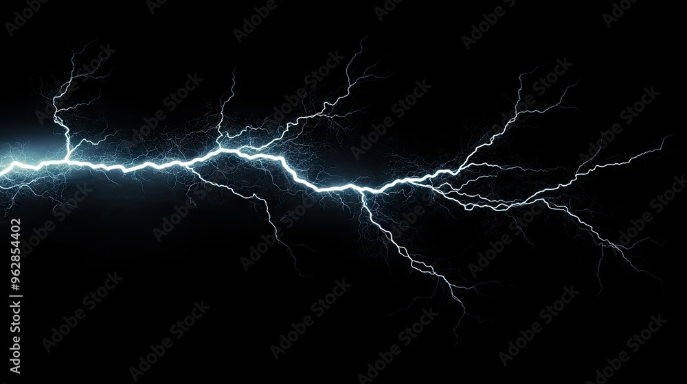 Lightning bolt with detailed branching isolated on a dark background, highlighting the intense and electrifying effect of natural lightning strikes. Lightning bolt with detailed branching isolated on a dark background, highlighting the intense and electrifying effect of natural lightning strikes.