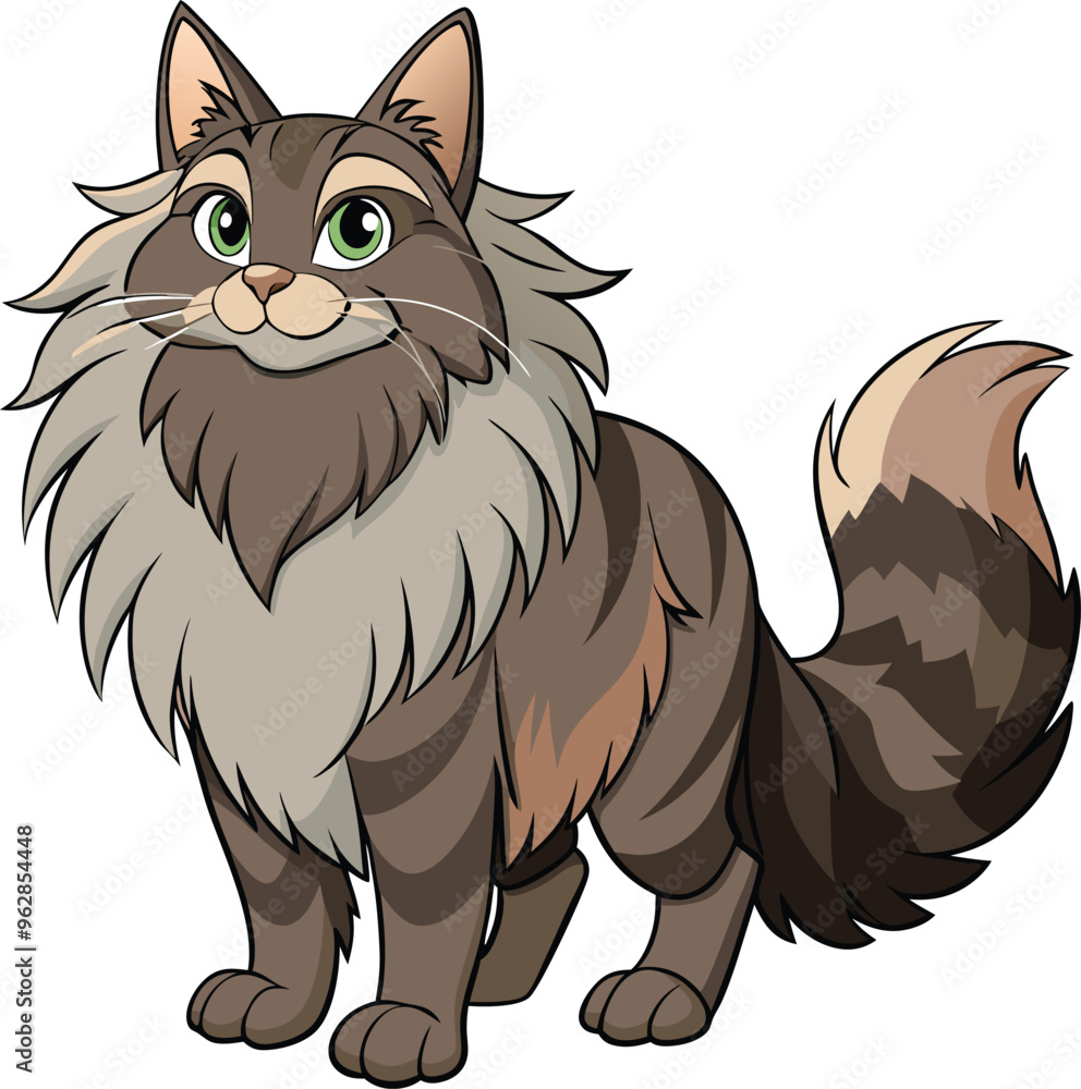 Furry Maine Coon Vector Portrait
Furry Maine Coon Vector Portrait