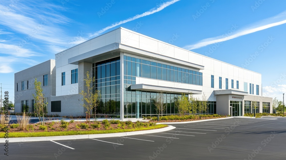 Modern healthcare facility with a clean, bright facade and ample parking. Modern healthcare facility with a clean, bright facade and ample parking.