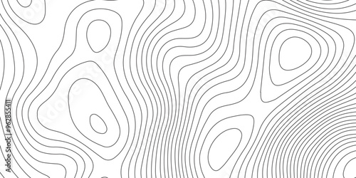 Abstract background with topographic contours map and black color geographic line map .white wave paper curved reliefs abstract background .vector illustration of topographic line contour map design .