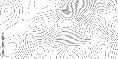 Abstract background with topographic contours map and black color geographic line map .white wave paper curved reliefs abstract background .vector illustration of topographic line contour map design .