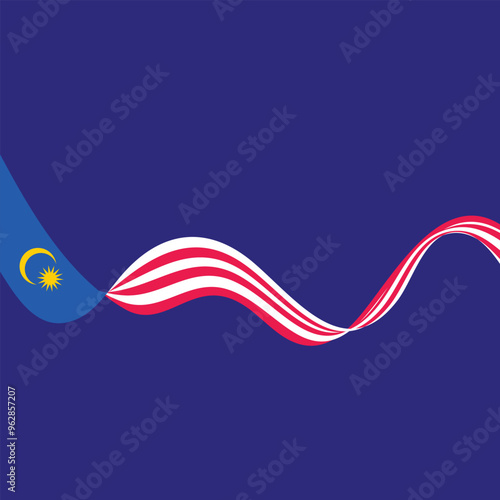 Malaysia Independence Day Celebration Background Vector Template Design