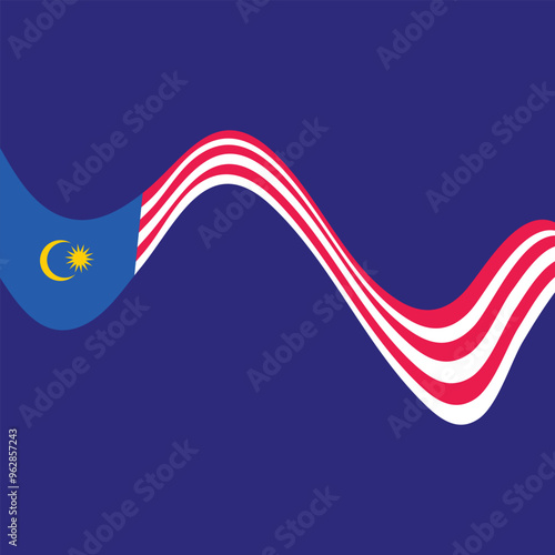 Malaysia Independence Day Celebration Background Vector Template Design