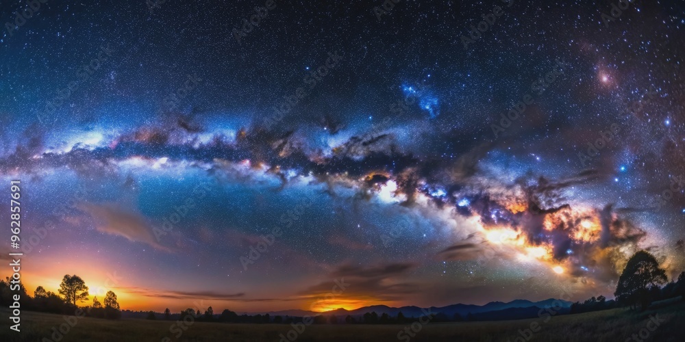 Spectacular image of the Milky Way galaxy in the night sky, stars, cosmic, space, astronomy, universe, celestial Spectacular image of the Milky Way galaxy in the night sky, stars, cosmic, space, astronomy, universe, celestial