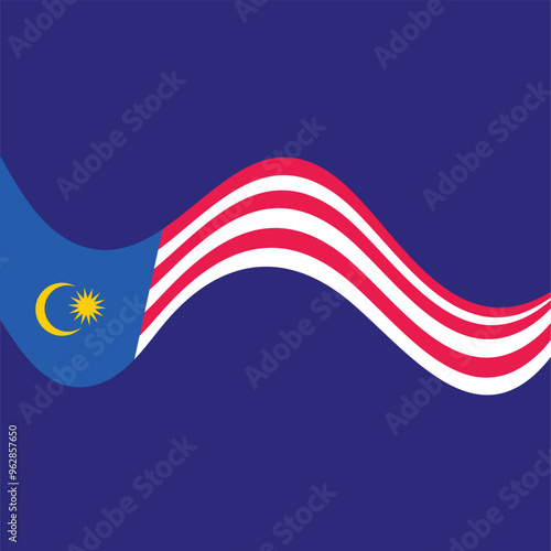 Malaysia Independence Day Celebration Background Vector Template Design