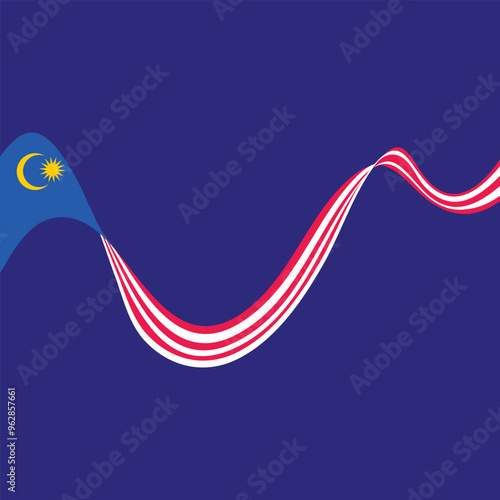 Malaysia Independence Day Celebration Background Vector Template Design