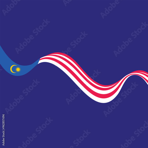 Malaysia Independence Day Celebration Background Vector Template Design