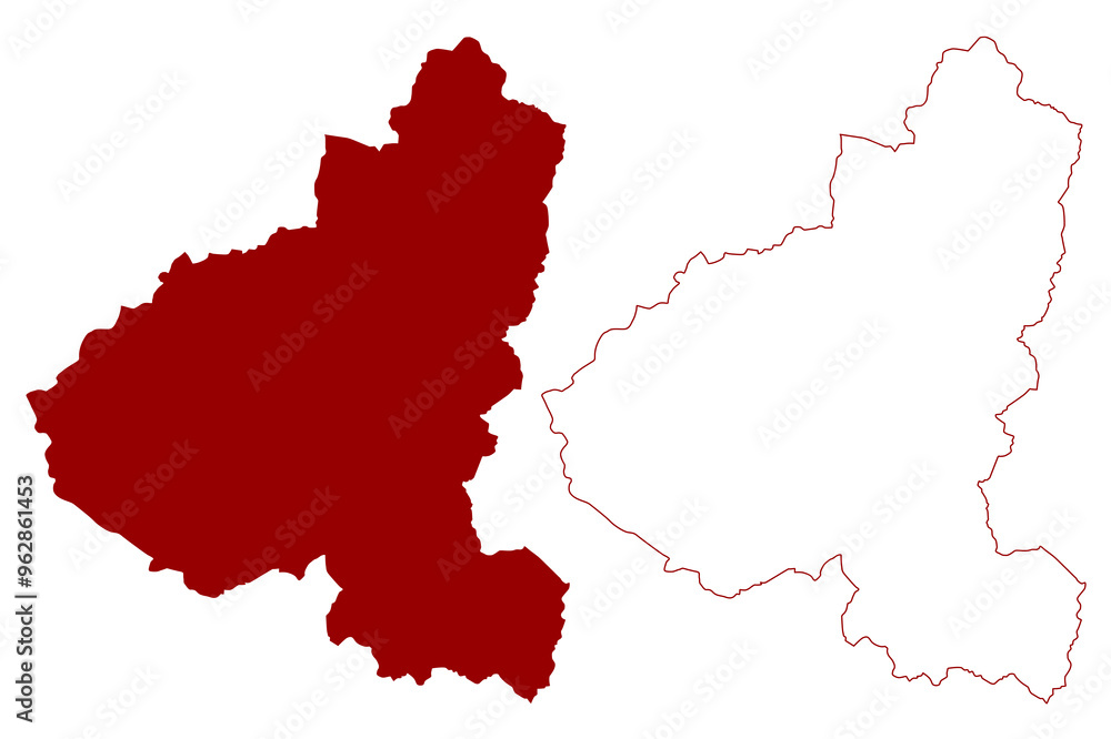 Obraz premium Engiadina Bassa Val Mustair Region District (Switzerland, Swiss Confederation, Canton of Grisons, Graubünden or Graubunden) map vector illustration, scribble sketch Engiadina Bassa Val Müstair Region 