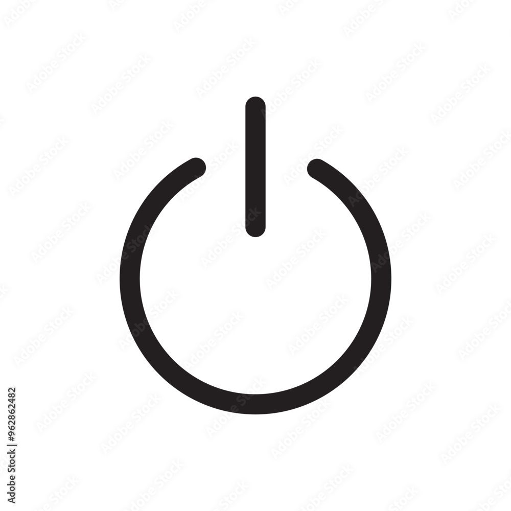 Power button icon vector, filled flat sign, solid pictogram isolated on white. Shutdown symbol, logo illustration. Power button icon vector, filled flat sign, solid pictogram isolated on white. Shutdown symbol, logo illustration.