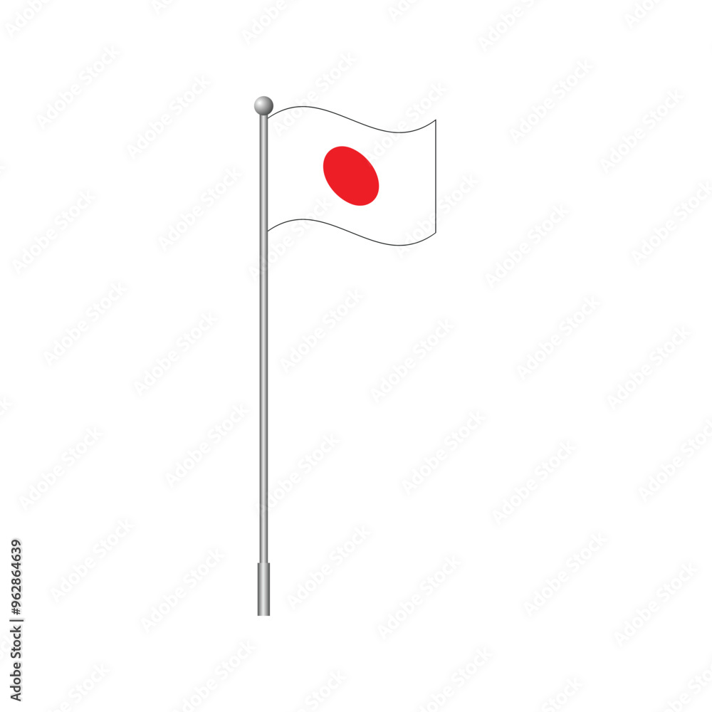 Flag of Japan isolated on white background. Vector Flag of Japan isolated on white background. Vector