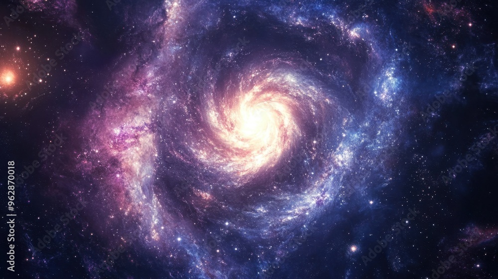A vibrant spiral galaxy vortex, teeming with stars and nebulae, showcasing A vibrant spiral galaxy vortex, teeming with stars and nebulae, showcasing